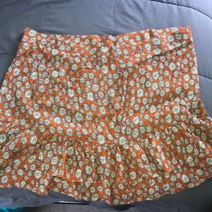 Daisy Skirt with a ruffle Orange and White Plus